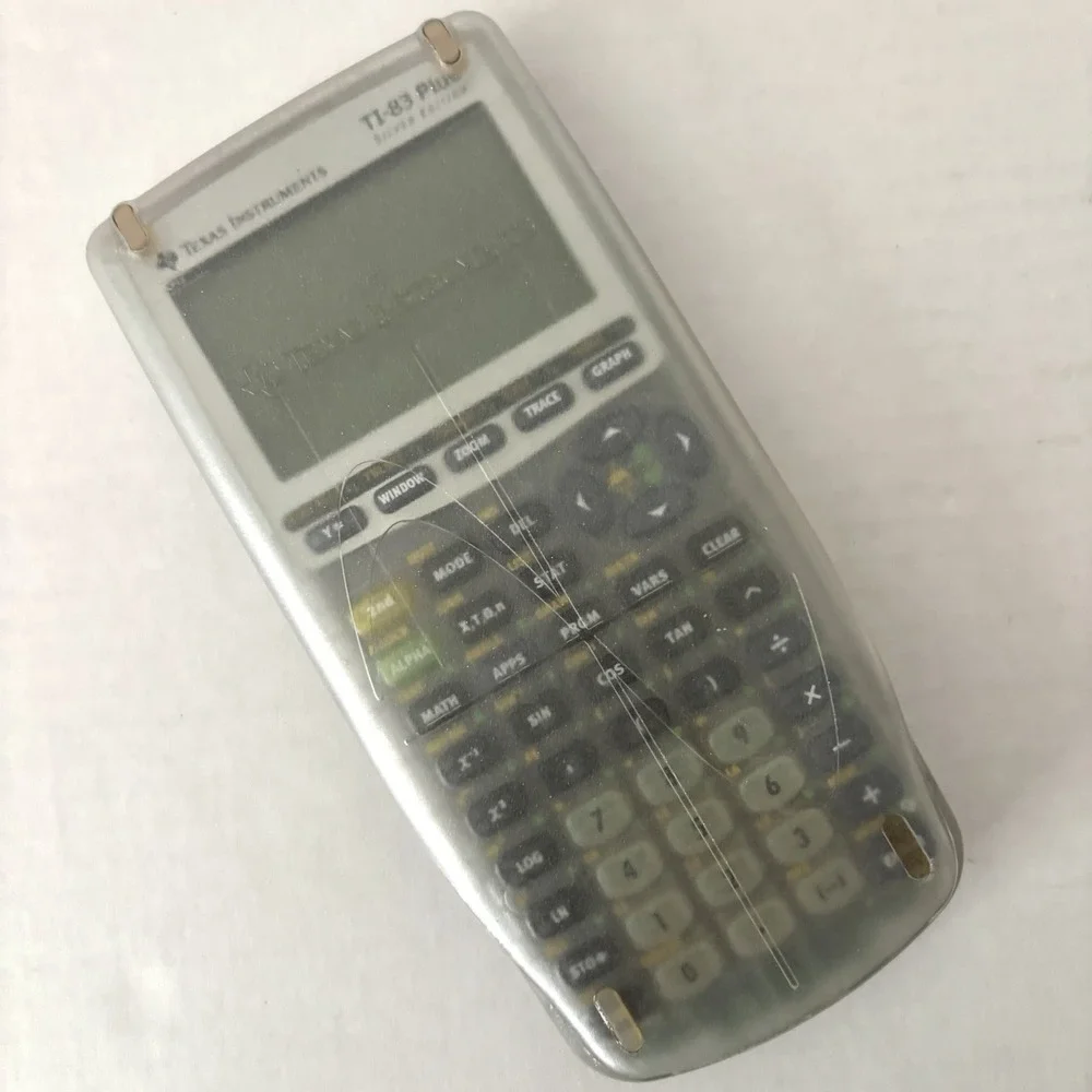 Texas Instruments TI-83 Plus Silver Edition Clear Graphing Calculator Cover WORK